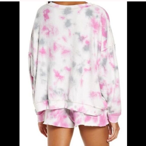 FREE PEOPLE Kelly Wash Pink Set Sweatshirt and Shorts.Size XS /M - Picture 5 of 14